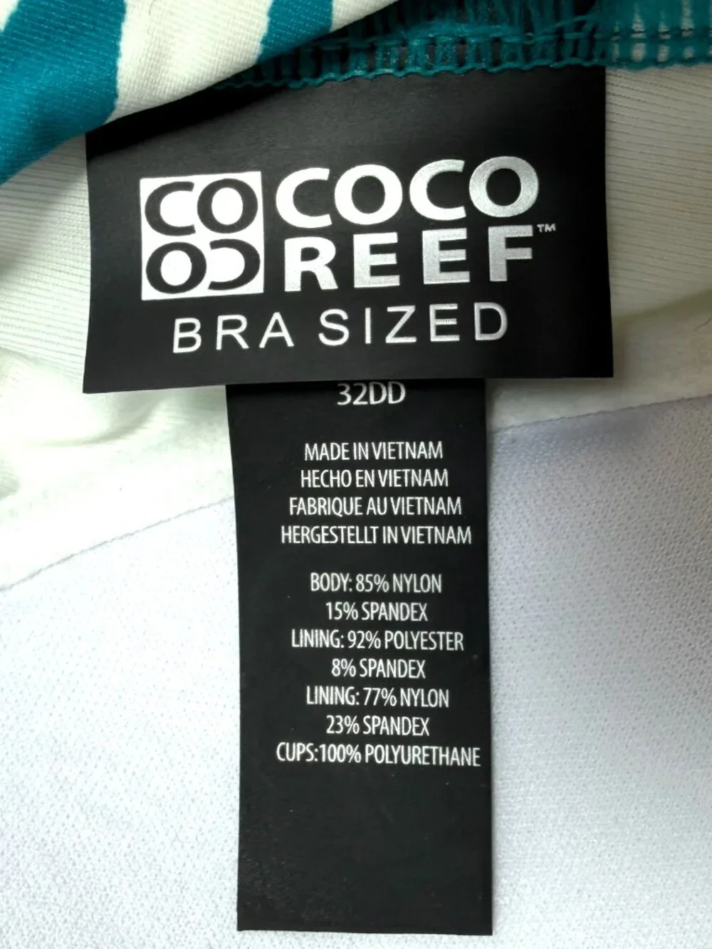 Coco Reef 32DD Royal Palm One Piece Swimsuit Moonstone Blue Convertible Straps - Picture 12 of 14